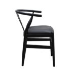 Wishbone Black Leather Dining Chair - Image 4