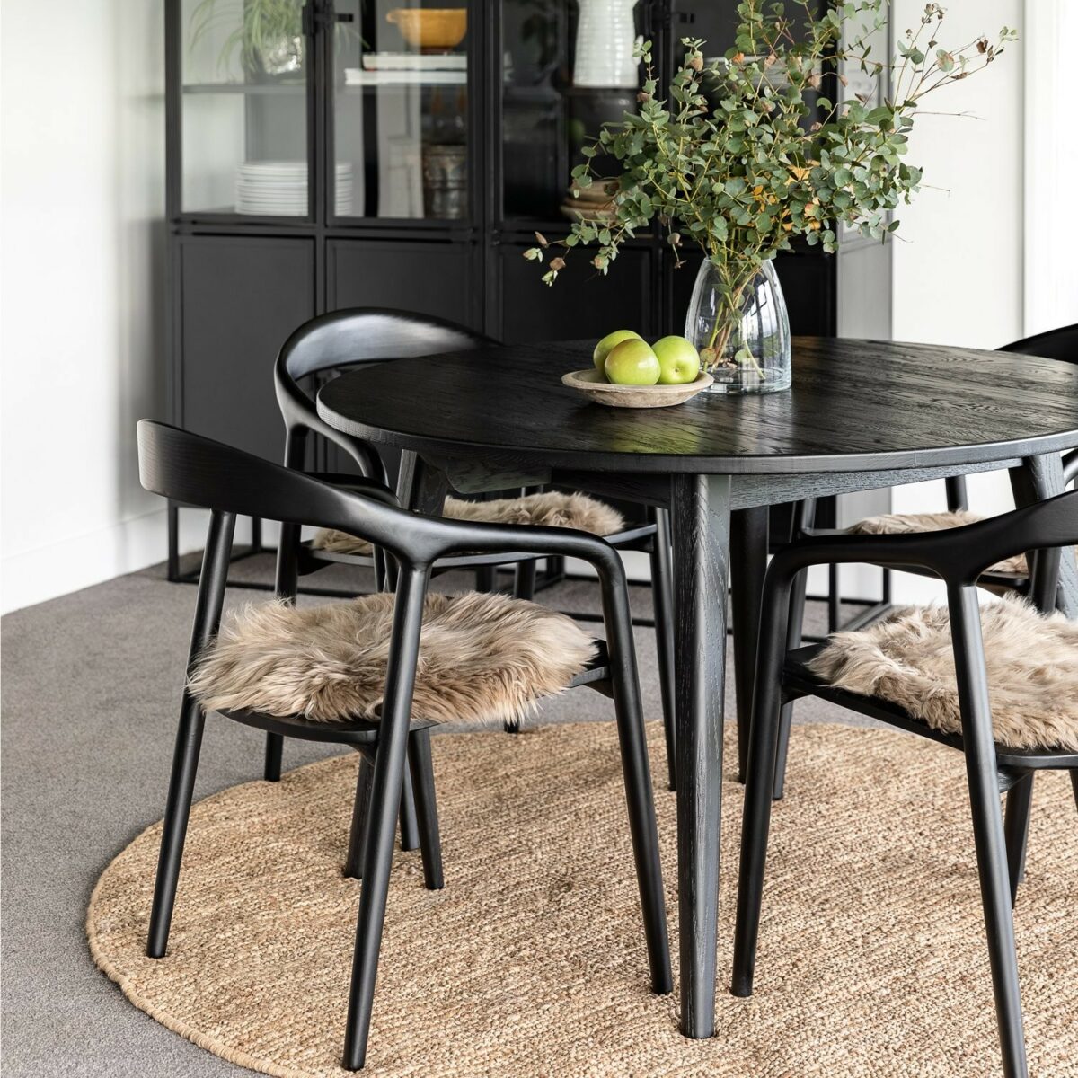 Vaasa Round Oak Dining Table 120cm  Black - Image 5