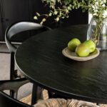 Vaasa Round Oak Dining Table 120cm  Black - Image 3