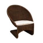Scoop Chair Rope Chocolate w/Cream Seat & Back Cushion