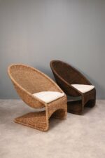 Scoop Chair Rope Chocolate w/Cream Seat & Back Cushion - Image 2