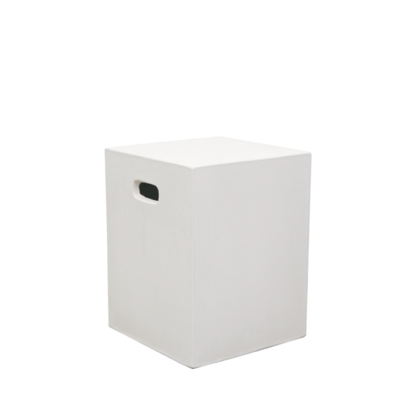 WHITE CONCRETE RECTANGLE SIDE TABLE / STOOL