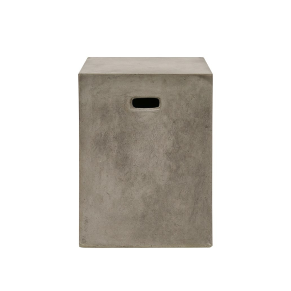 GREY CONCRETE RECTANGLE SIDE TABLE / STOOL