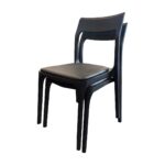Cooper Stackable Dining Chair Black Leather - Image 2