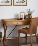 Cross Leg Two Drawer Desk - Image 2