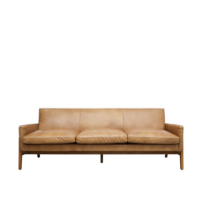 SAWYER 3 SEATER SOFA - TAN LEATHER