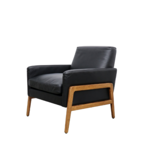 SAWYER ARMCHAIR - BLACK LEATHER