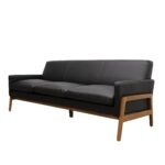 Sawyer 3 Seater Sofa Black Leather - Image 10