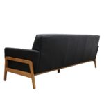 Sawyer 3 Seater Sofa Black Leather - Image 8