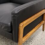 Sawyer 3 Seater Sofa Black Leather - Image 2
