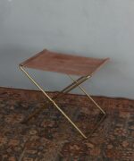 Palma Leather Stool - Brown - Image 3