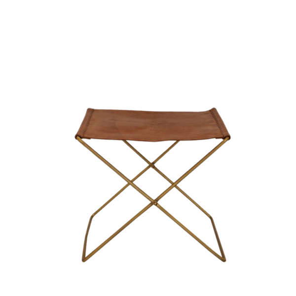 Palma Leather Stool Brown