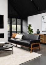 Sawyer 3 Seater Sofa Black Leather - Image 11