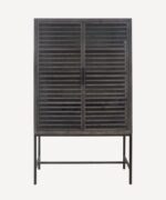 Slatted Bookcase -Oak And Glass Ebony - Image 2
