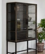 Slatted Bookcase -Oak And Glass Ebony - Image 5