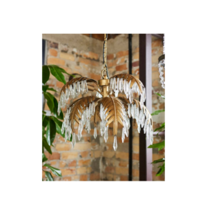 Palm Leaf Crystal Chandelier Small