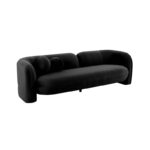 Seattle 3 Seat Sofa Black Velvet - Image 3