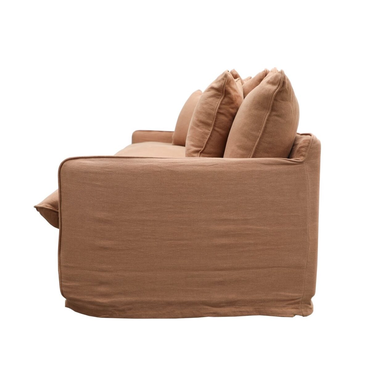 Lotus Slipcover Sofa 3 Seater - Brick - Image 4