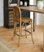 Drew Bar Stool - Rattan and Oak - Image 2