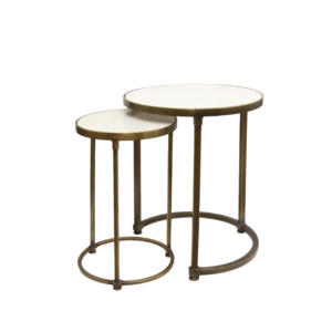 Round Gold Nesting Tables (2PC)