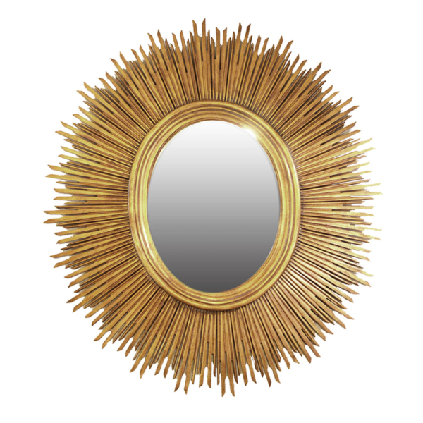 OVAL SUN MIRROR GOLD LEAF