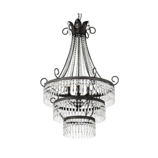DIANA 6 LIGHT CUT GLASS CHANDELIER