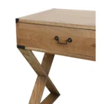 Campaign 2 Drawer Oak Desk With X Legs - Image 2