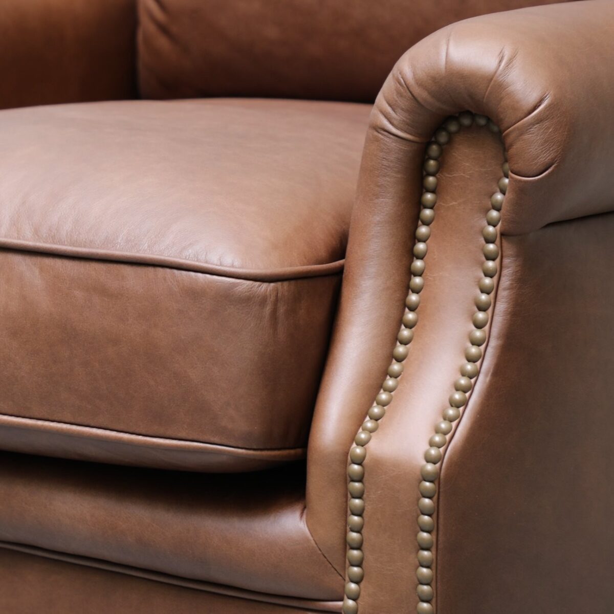 Brunton Armchair - Nutmeg Leather - Image 6