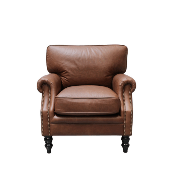 Brunton Armchair - Nutmeg Leather