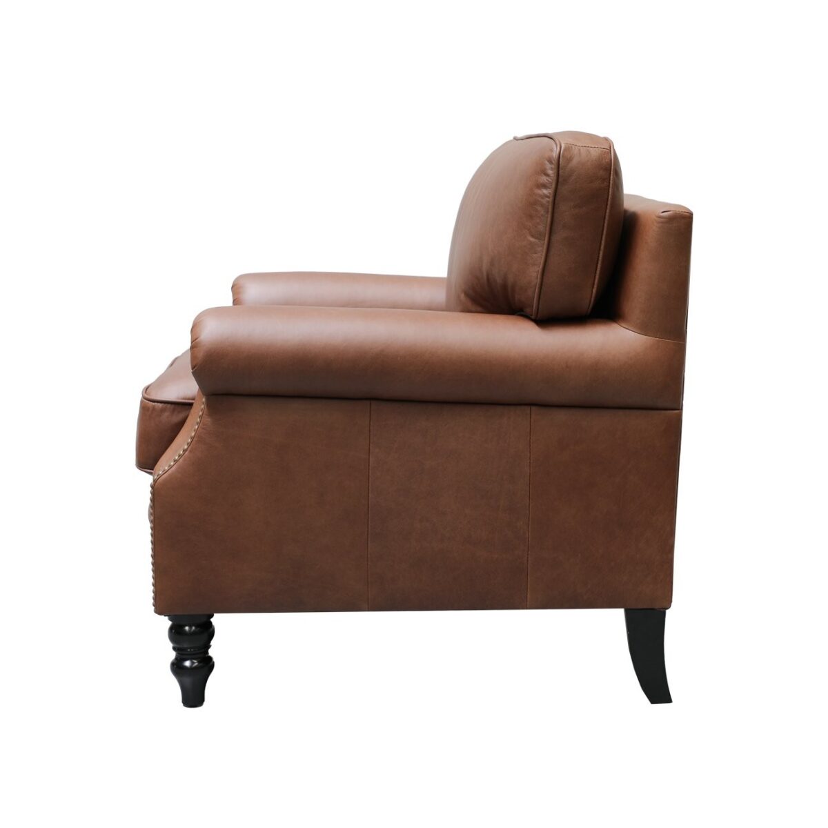 Brunton Armchair - Nutmeg Leather - Image 3