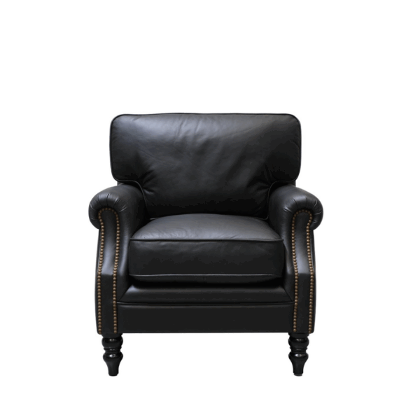 Brunton Armchair - Onyx Leather