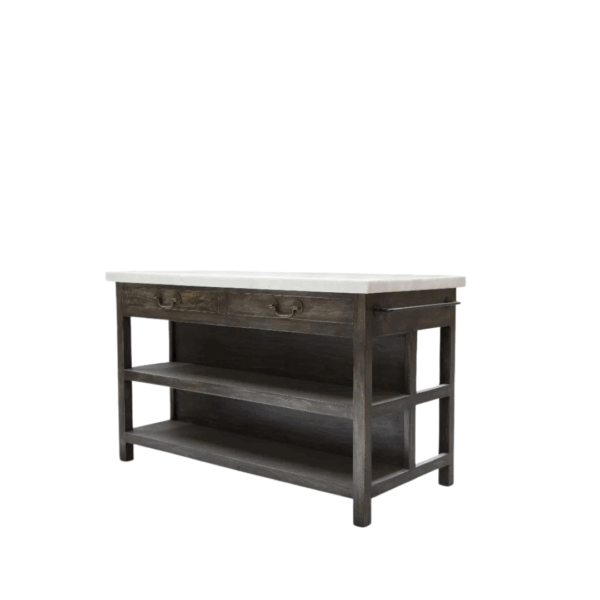 Lars Aged Black Kitchen Island Large