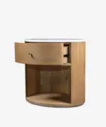 Dana Oval Oak and Marble Bedside - Image 3
