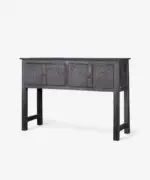 Theron Carved Wooden Console Black - Image 6