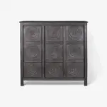 Theron Carved Cabinet Black