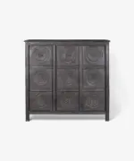 Theron Carved Cabinet Black