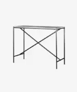 Calypso Cross Bar Iron and Marble Console - Image 4