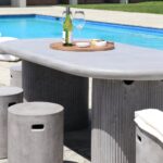Solona Outdoor Concrete Dining Table – Grey - Image 3